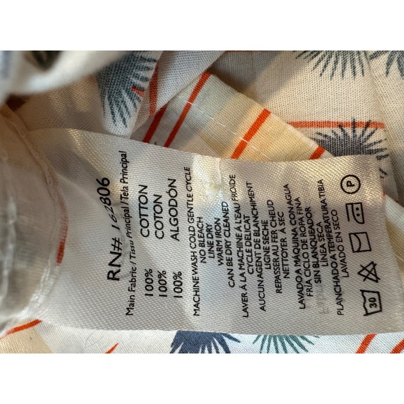 Cotton & Co Mens XL Palm Tree Sun Print Button Down Shirt Tropical Short Sleeve - Picture 8 of 8